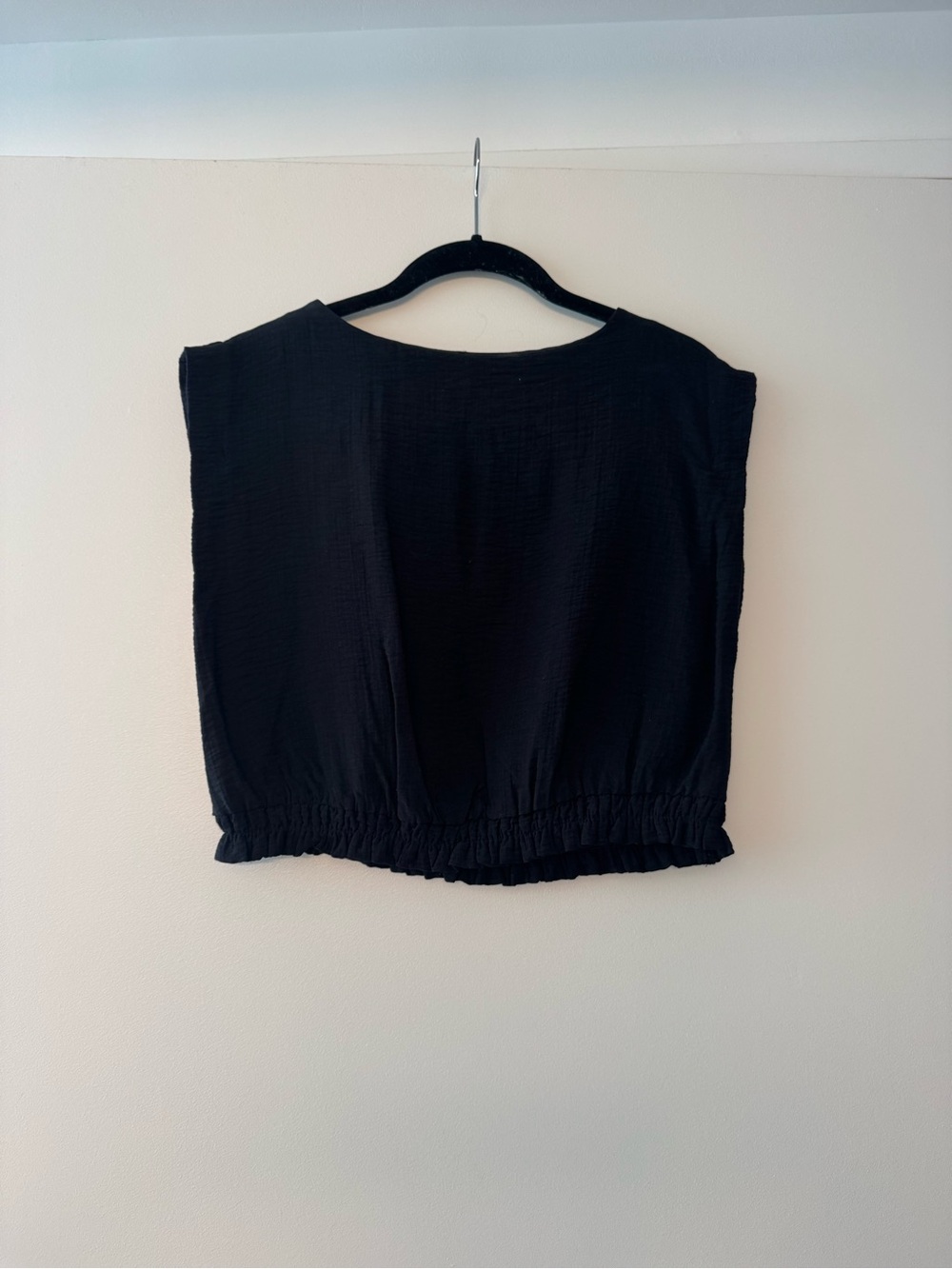 Target - a new day Black Sleeveless Cropped Top with Elastic Hem